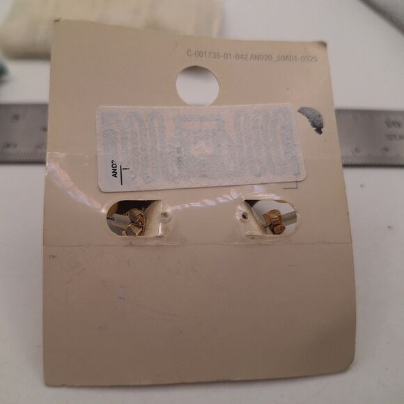 A New Day Nickel Free Goldtone Brown Earrings Hoop Stud Earrings - Picture 4 of 6